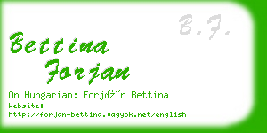 bettina forjan business card